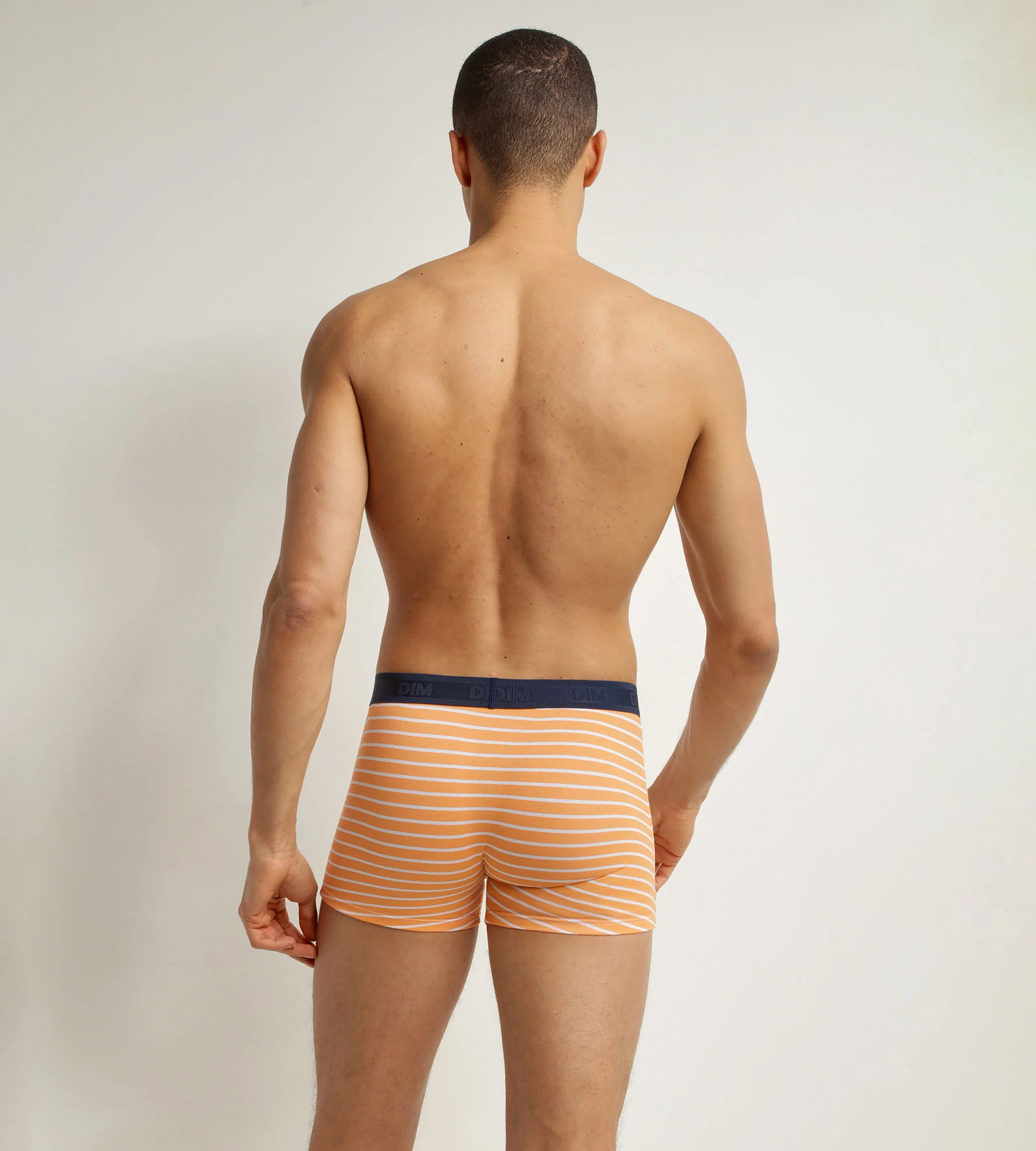 Bóxer de hombre de algodón elástico naranja a rayas Dim Fancy - Imagen 2