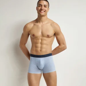 Bóxer de hombre de algodón elástico azul con rayas Dim Fancy