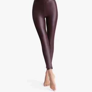 Leggings de mujer efecto piel Burdeos Relax & Go
