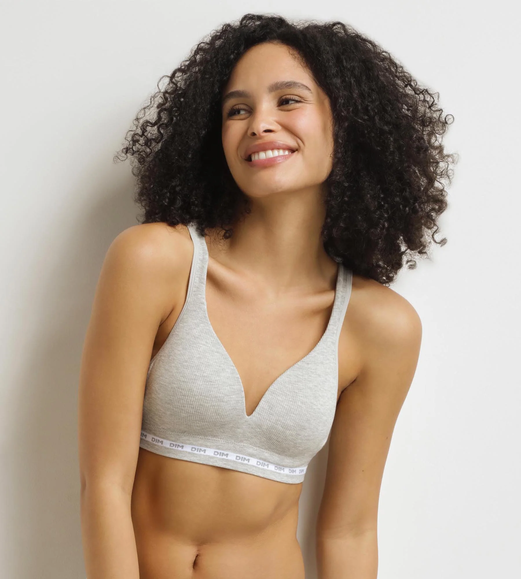 Sujetador con aros acanalado gris Dim Icons - Imagen 2