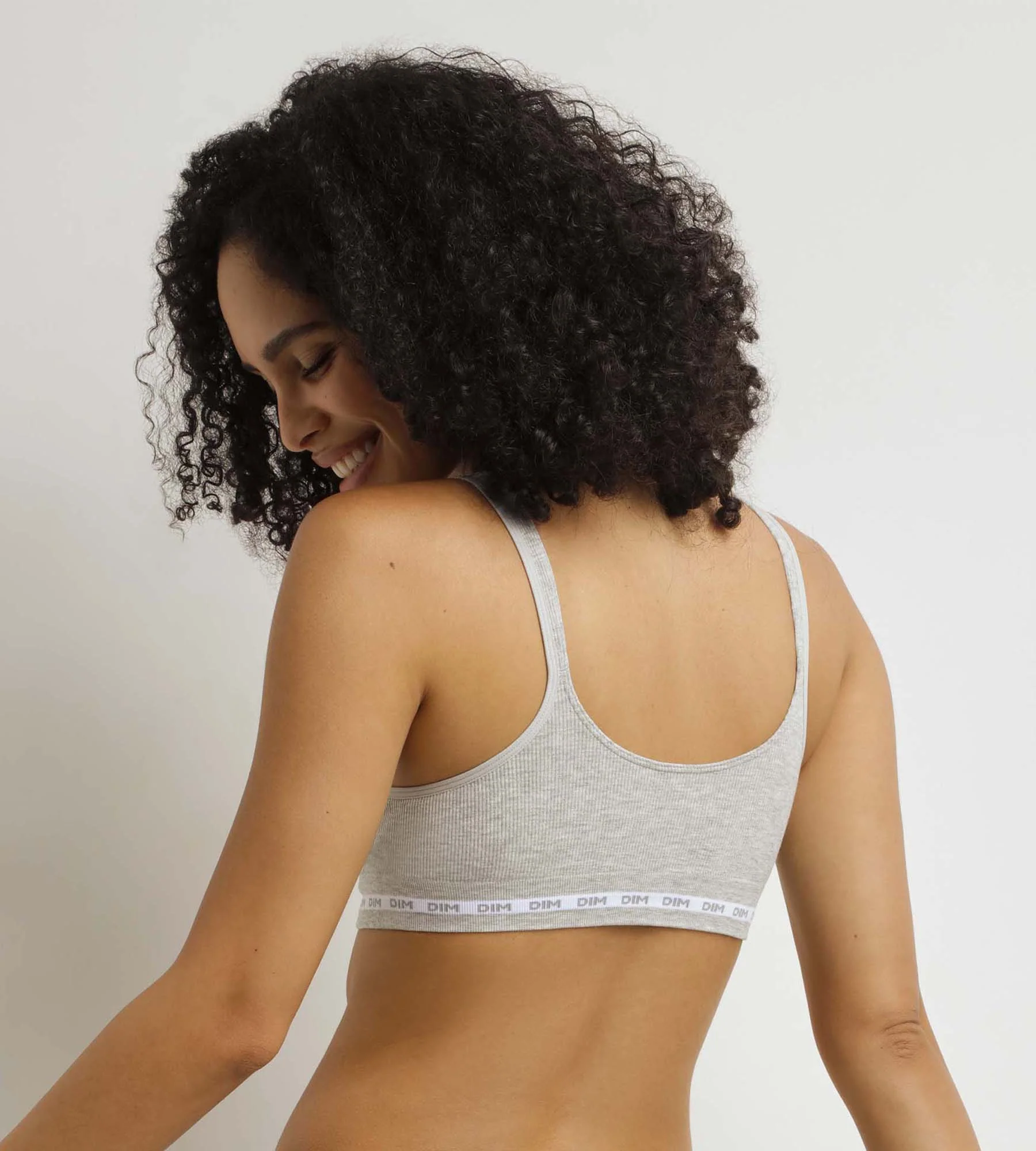 Sujetador con aros acanalado gris Dim Icons - Imagen 3