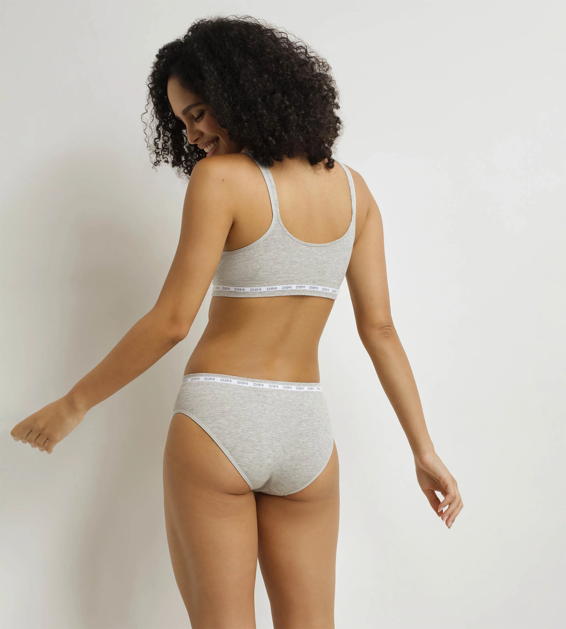 Sujetador con aros acanalado gris Dim Icons - Imagen 5