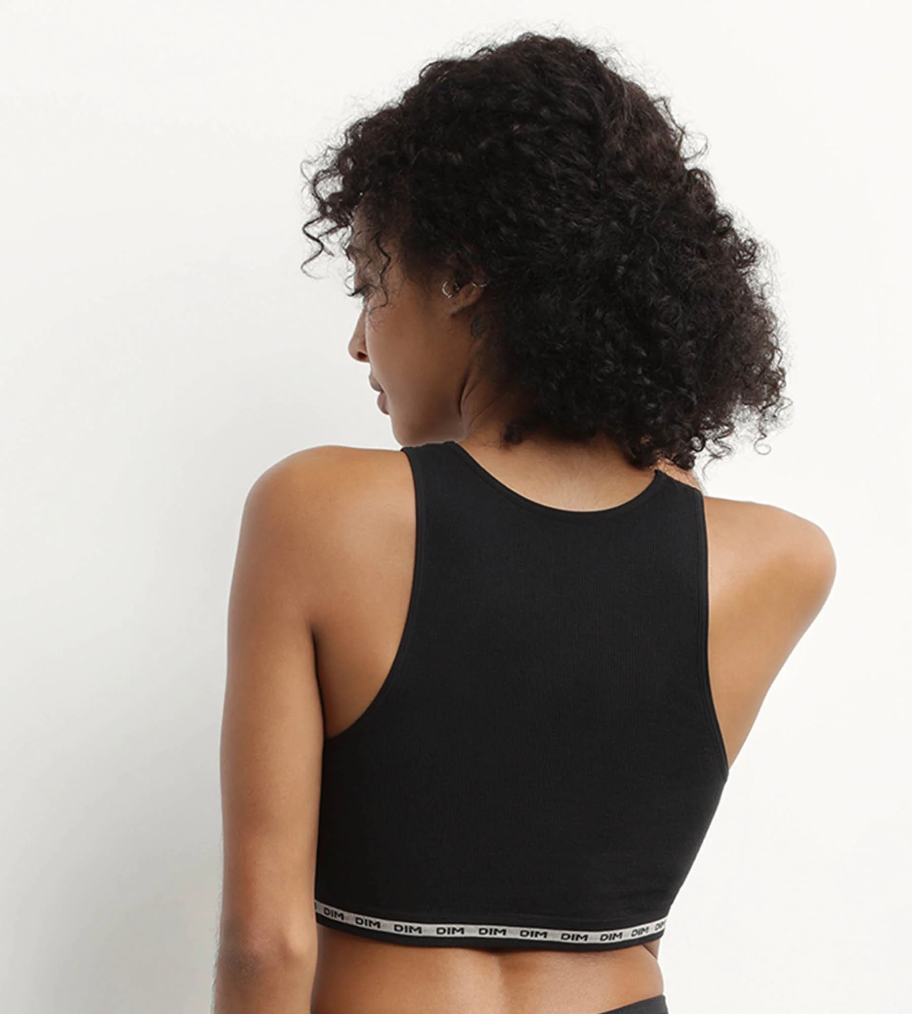 Crop top de algodón modal polyamide de canalé sin costuras Negro Dim Icons Seamless - Imagen 2