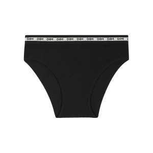 Braga de niña en tejido acanalado Negra Dim Icons