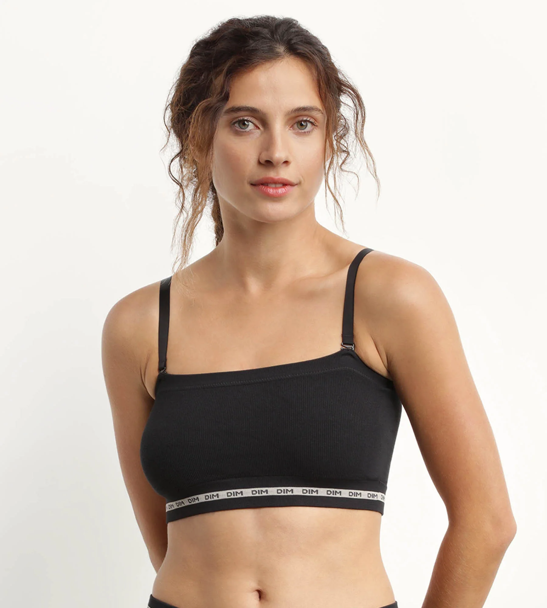 Sujetador tipo top de algodón modal polyamide Negro Dim Icons Seamless