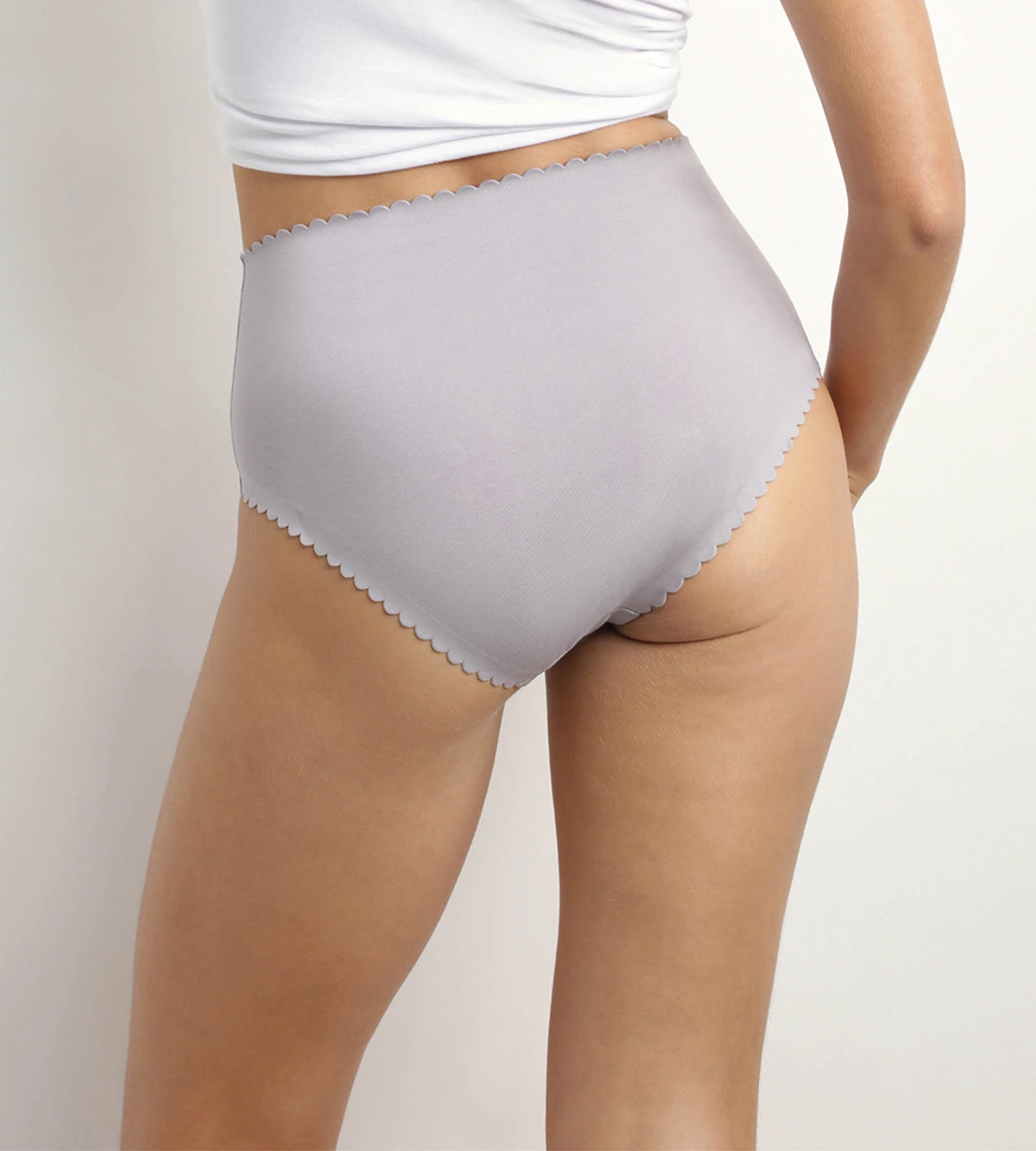 Pack de 2 braguitas altas de algodón elástico Blanco y Gris Body Touch Easy - Imagen 2