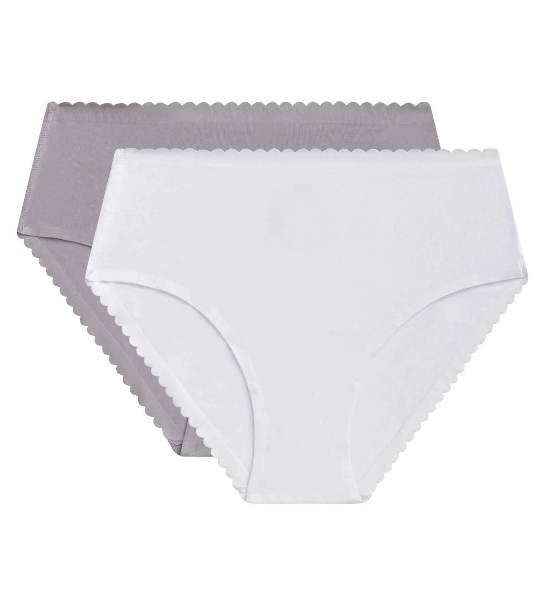 Pack de 2 braguitas altas de algodón elástico Blanco y Gris Body Touch Easy - Imagen 3