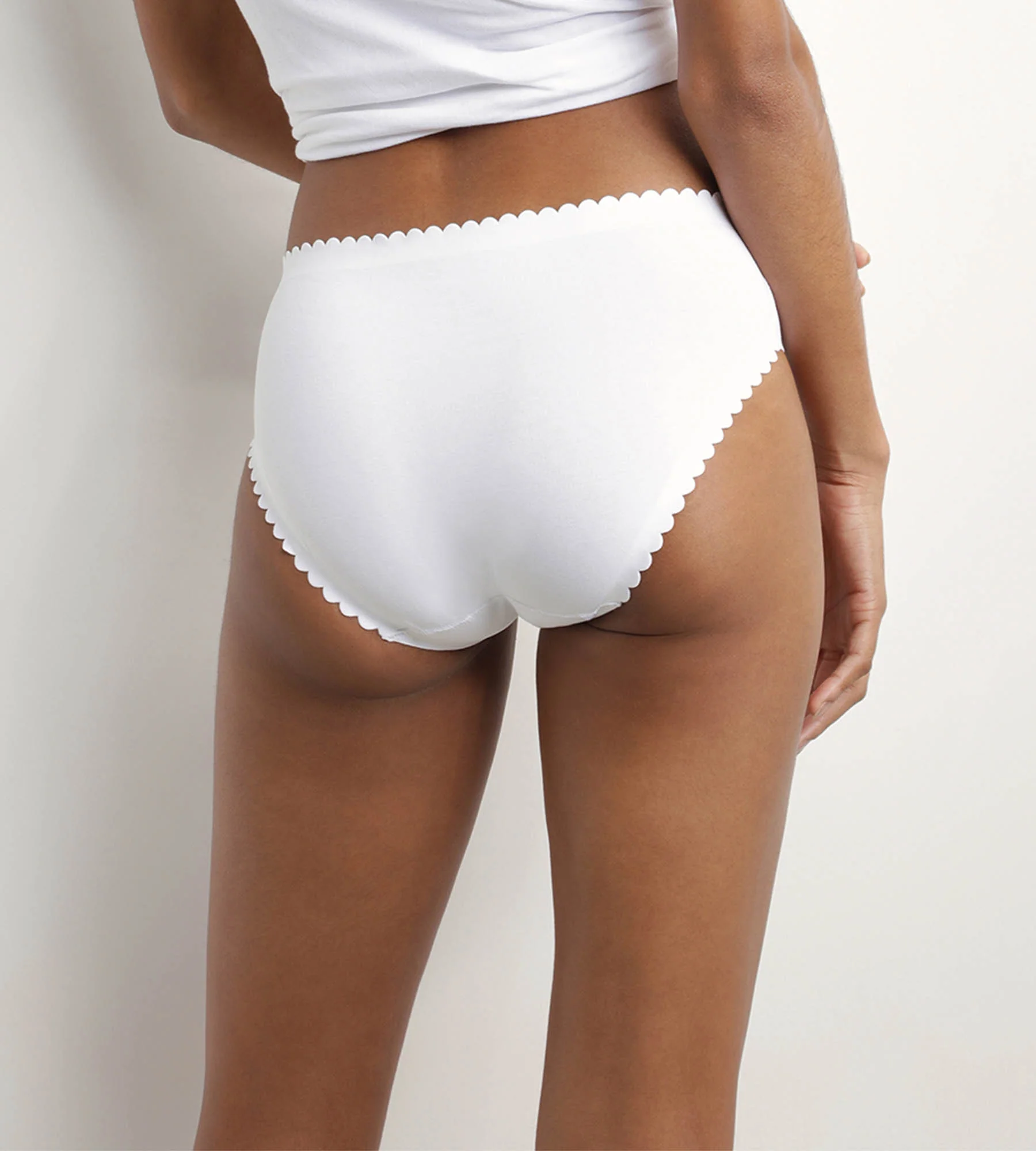 Pack de 2 braguitas de mujer de algodón elástico Blanco y Gris Body Touch Easy - Imagen 2