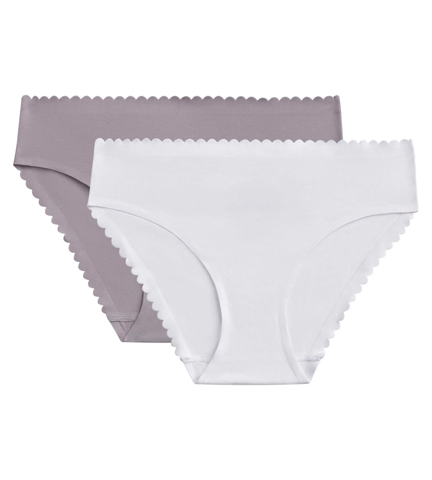Pack de 2 braguitas de mujer de algodón elástico Blanco y Gris Body Touch Easy - Imagen 5