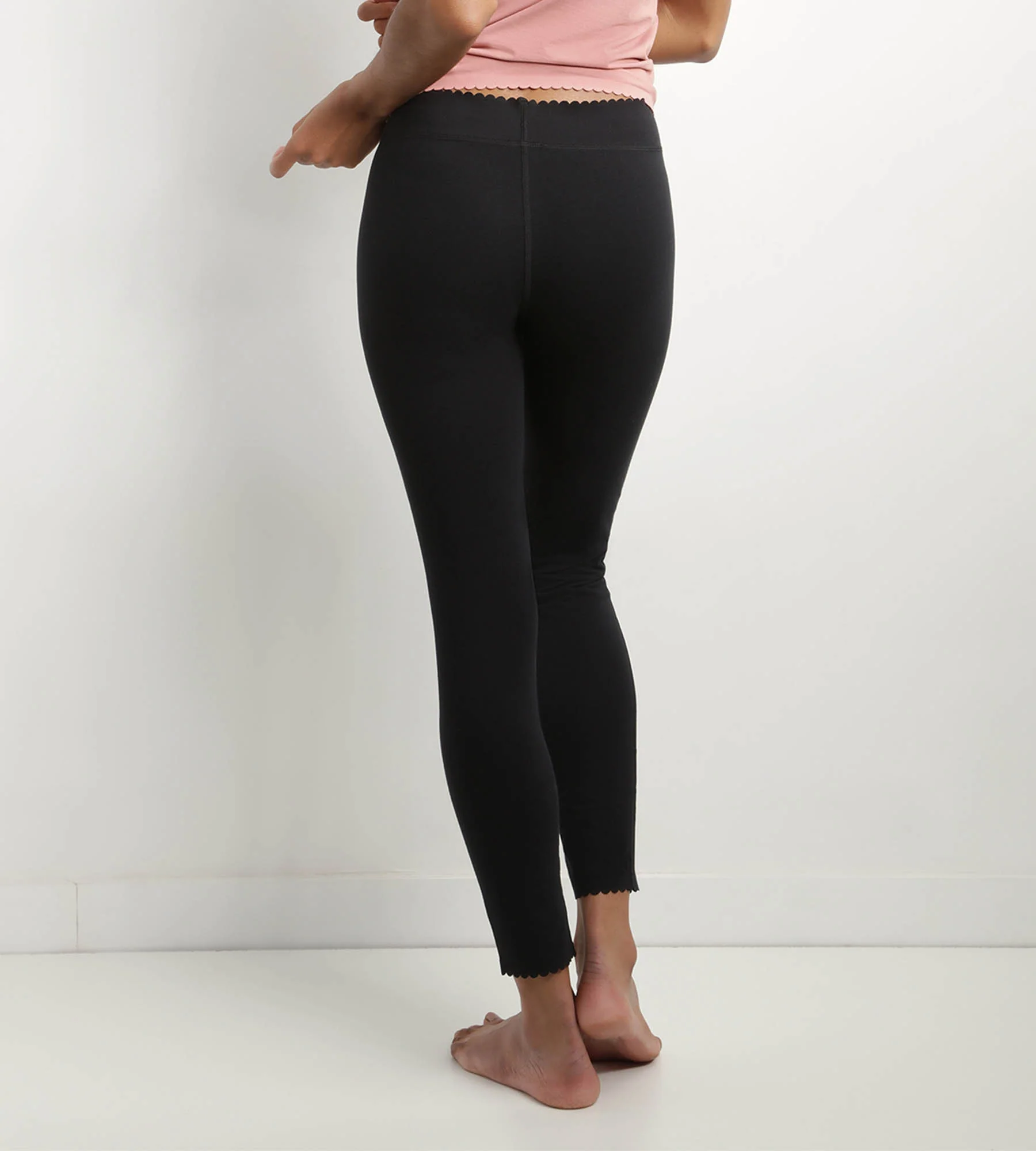 Leggings de algodón elástico sin costuras Negro Body Touch Easy - Imagen 2