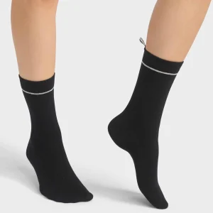 Calcetines unisex de algodón modal acanalado Negro Dim Icons
