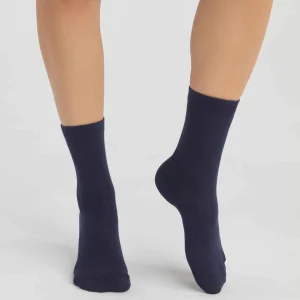 Pack de 2 pares de calcetines de mujer de algodón orgánico Azul Marino Dim Good