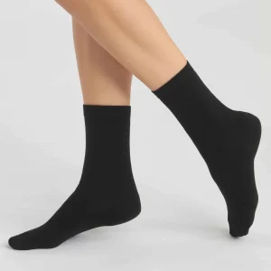 Pack de 2 pares de calcetines de mujer de algodón orgánico Negro Dim Good