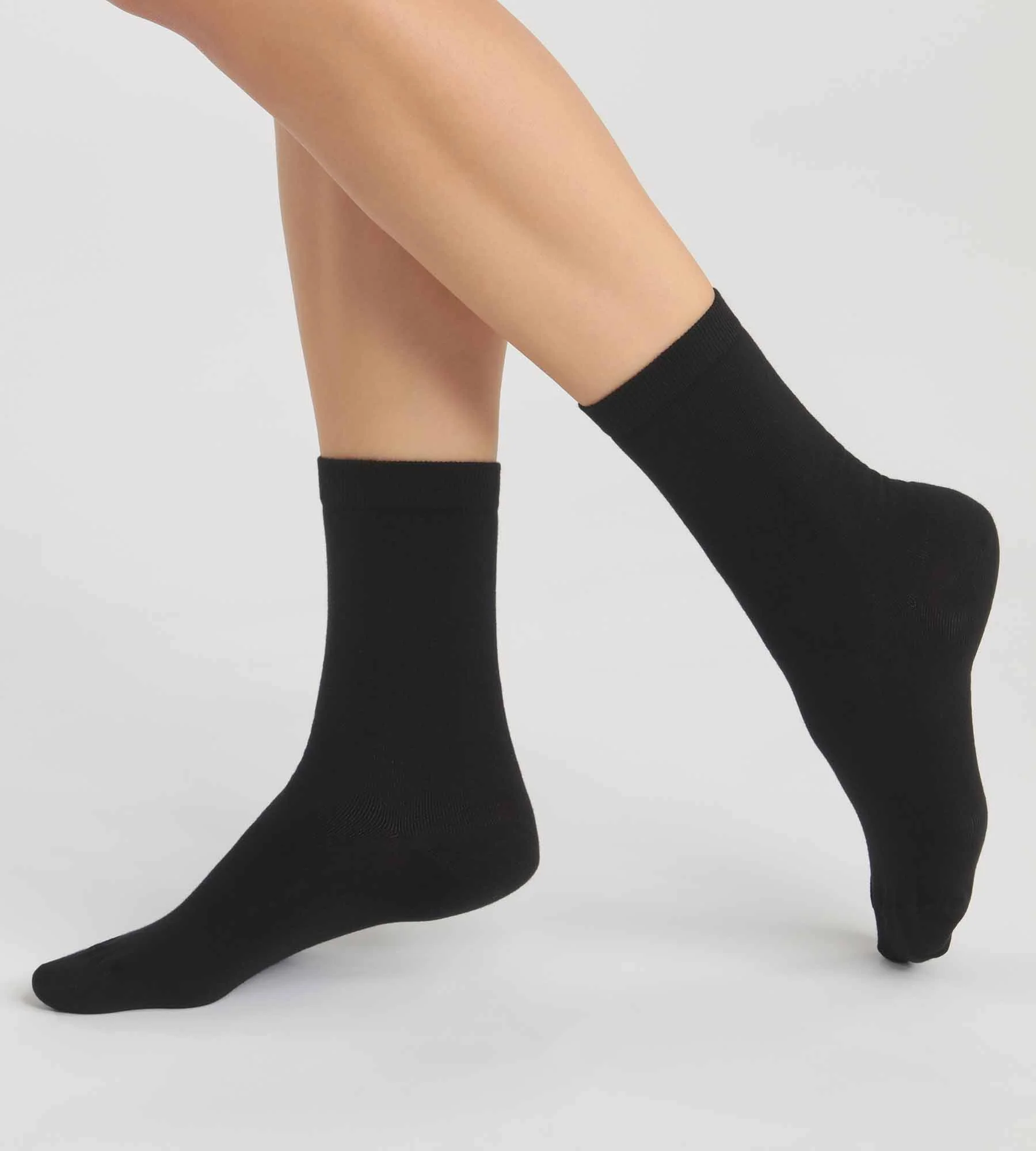 Pack de 2 pares de calcetines de mujer de algodón orgánico Negro Dim Good