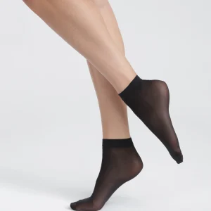 Pack de 2 pares de calcetines bajos semiopacos de hilo reciclado Negro Dim Good