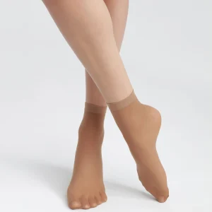 Pack de 2 pares de calcetines bajos semiopacos de hilo reciclado color Canela Dim Good