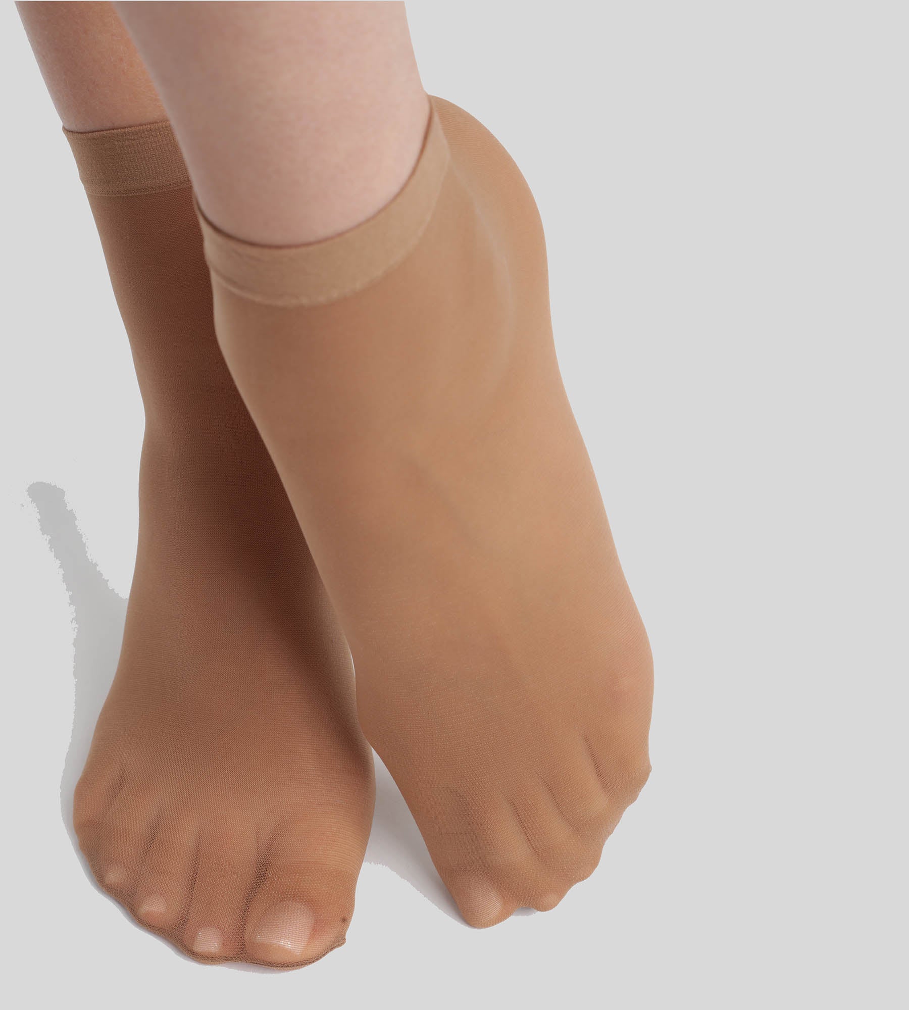 Pack de 2 pares de calcetines bajos semiopacos de hilo reciclado color Canela Dim Good - Imagen 3