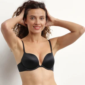 Sujetador con aros efecto push-up de microfibra Negra Dim Beyond Sexy