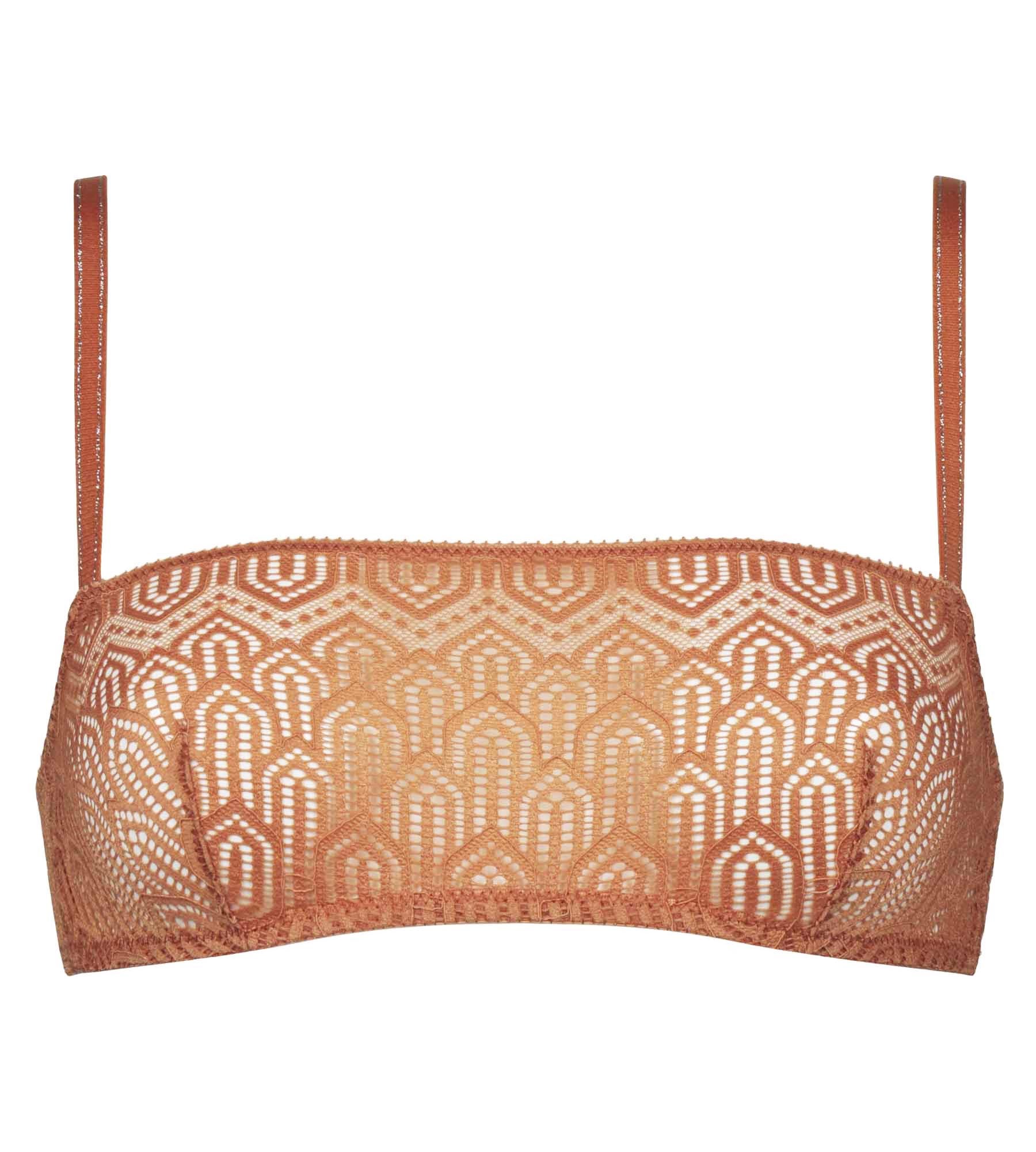 Bralette sin aros con encaje gráfico Naranja Mod de Dim - Imagen 5