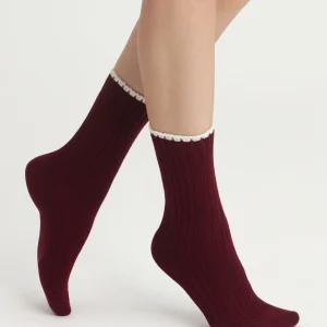 Calcetines de bambú acanalados Fig para mujer