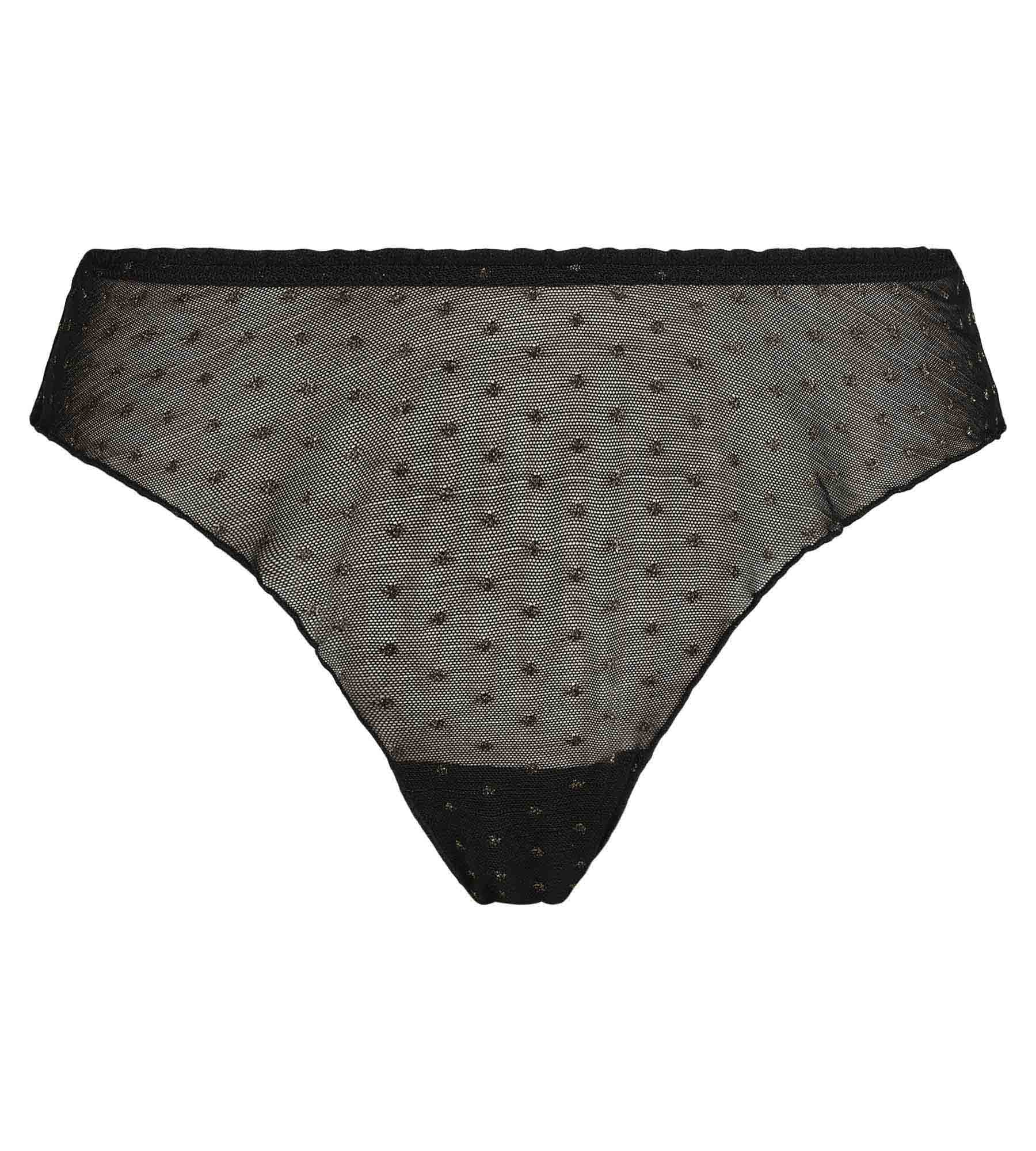 Braga de tul translúcido negro con lunares lúrex Dim Shiny Mesh - Imagen 5