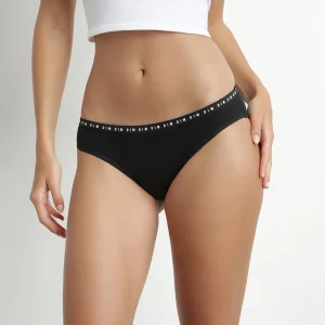 Pack de 3 bragas negras de algodón orgánico de flujo medio Dim Protect