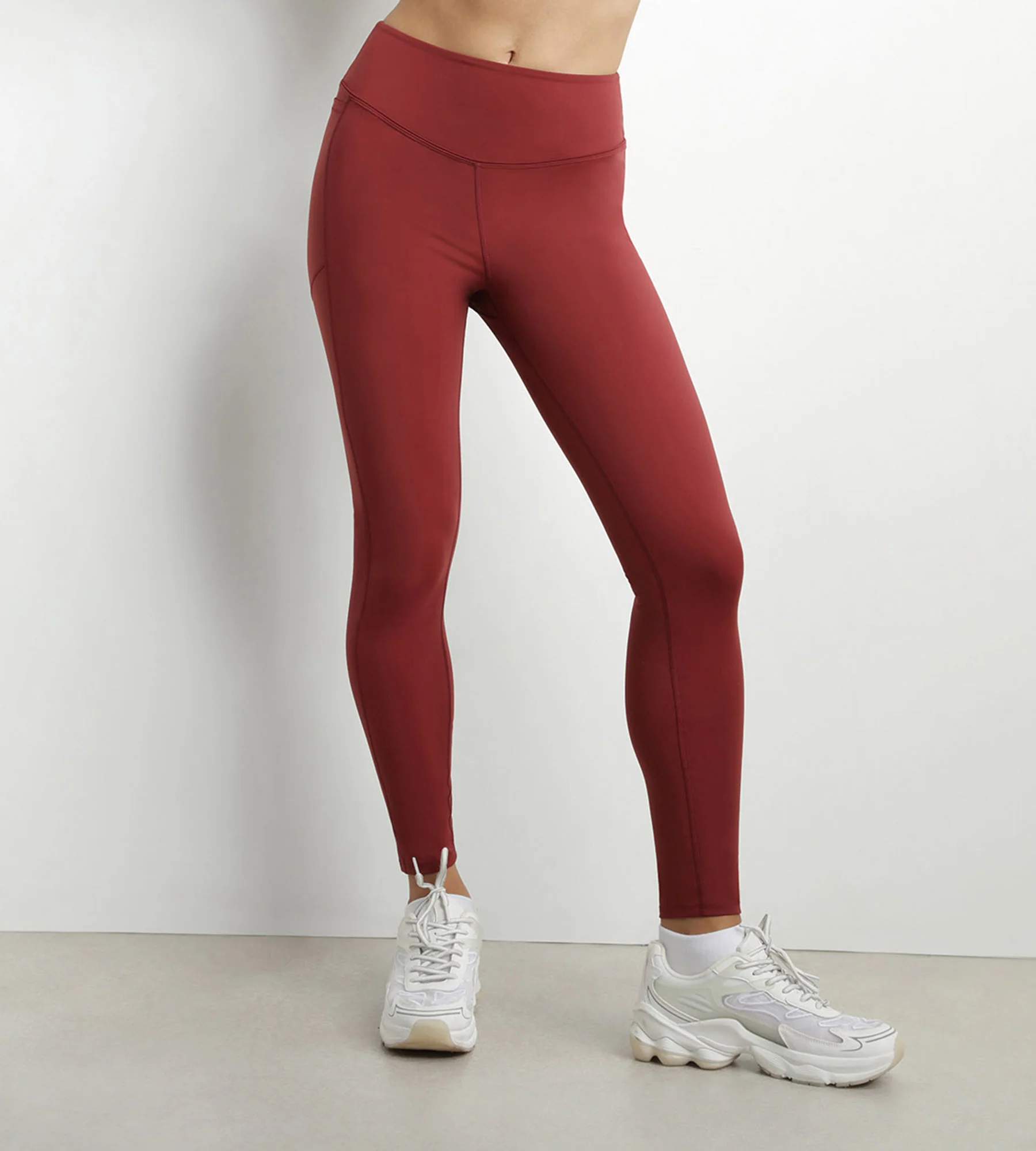 Leggings deportivos de mujer en microfibra modeladora Burdeos Dim Move