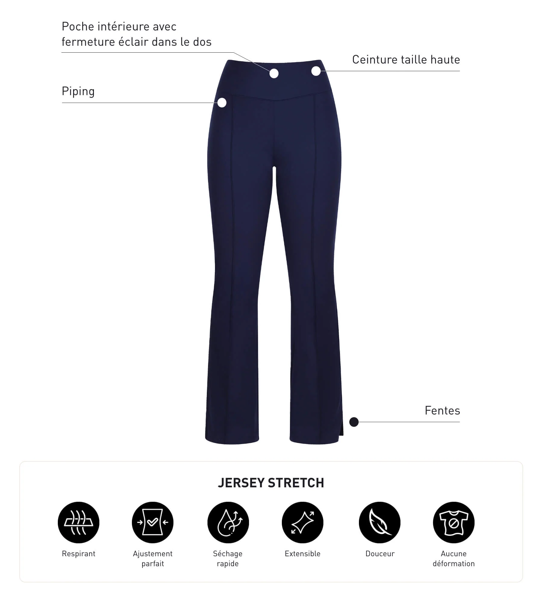 Pantalones de deporte de microfibra para mujer Midnight Blue Dim Move - Imagen 5