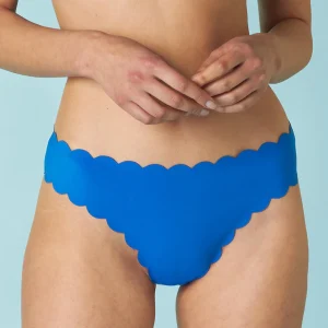 Braguita brasileña Scallop en microfibra azul eléctrico
