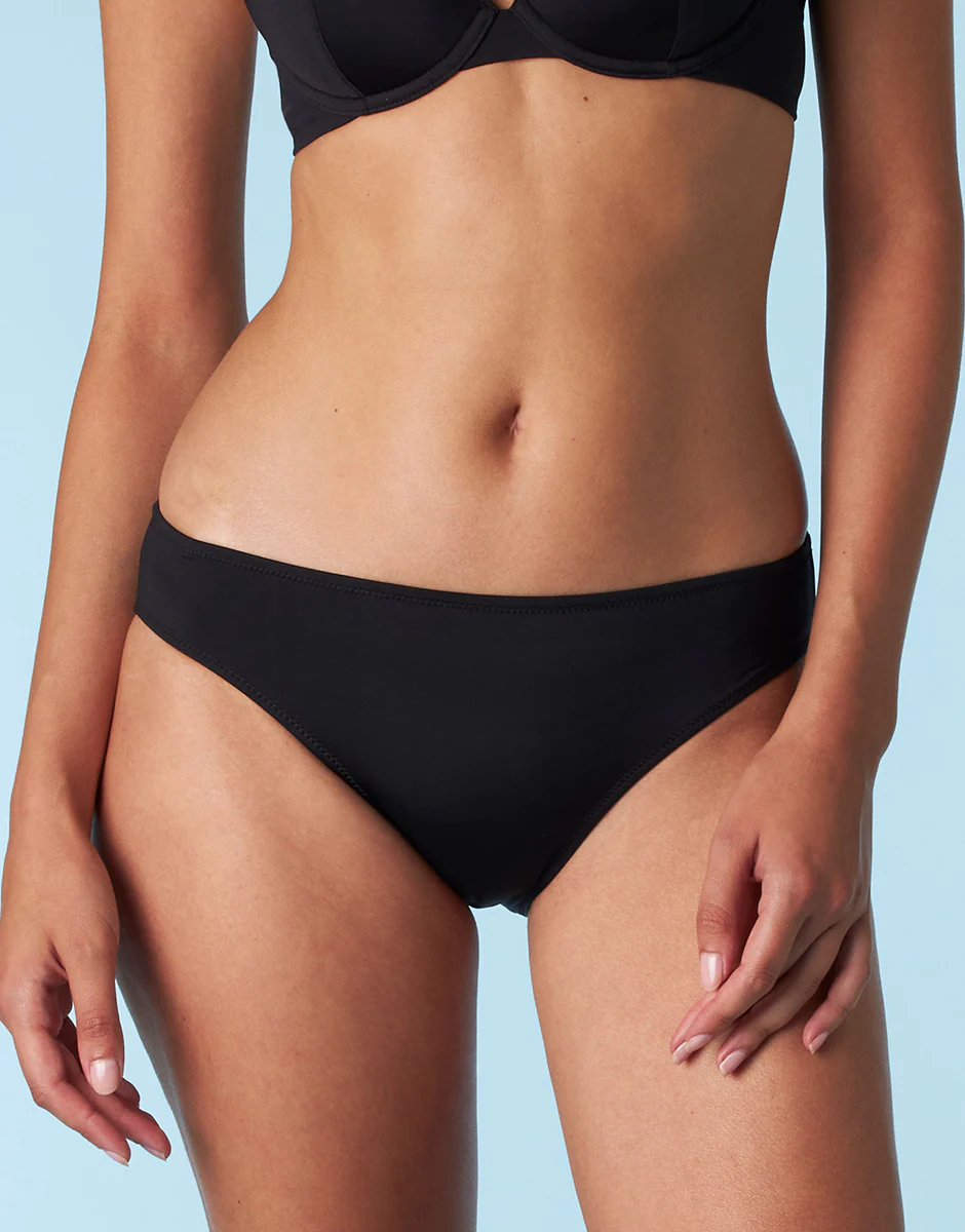 Braga de bikini midi Essential Micro en microfibra negra