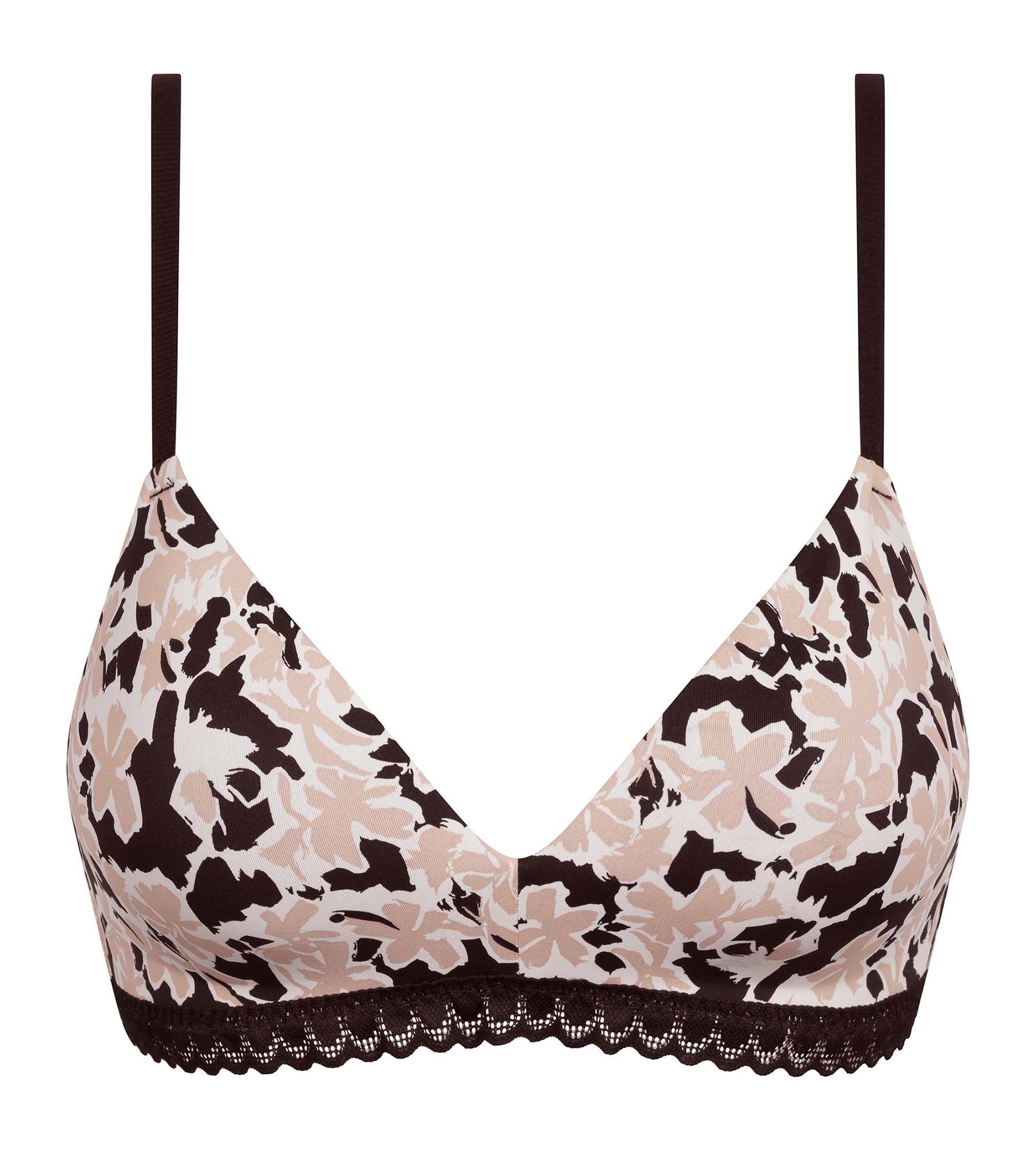 Daily Micro Sujetador triángulo con relleno floral beige sin aros - Imagen 5