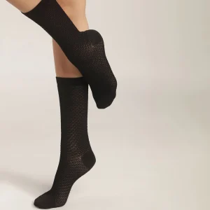 Calcetines negros de viscosa en relieve para mujer Dim Style