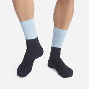 Calcetines de algodón de colores para hombre Azul marino y azul Dim Fashion
