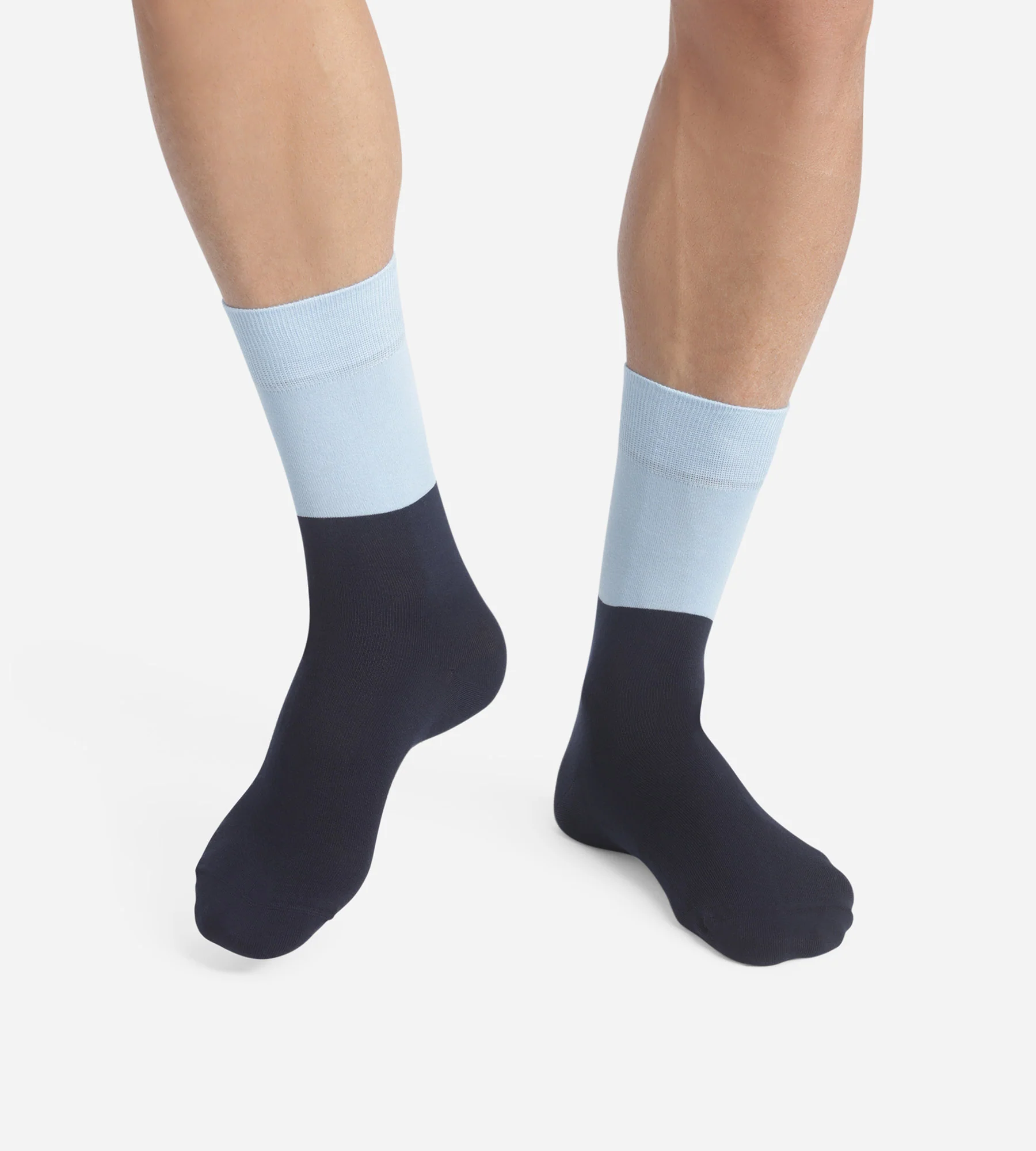 Calcetines de algodón de colores para hombre Azul marino y azul Dim Fashion