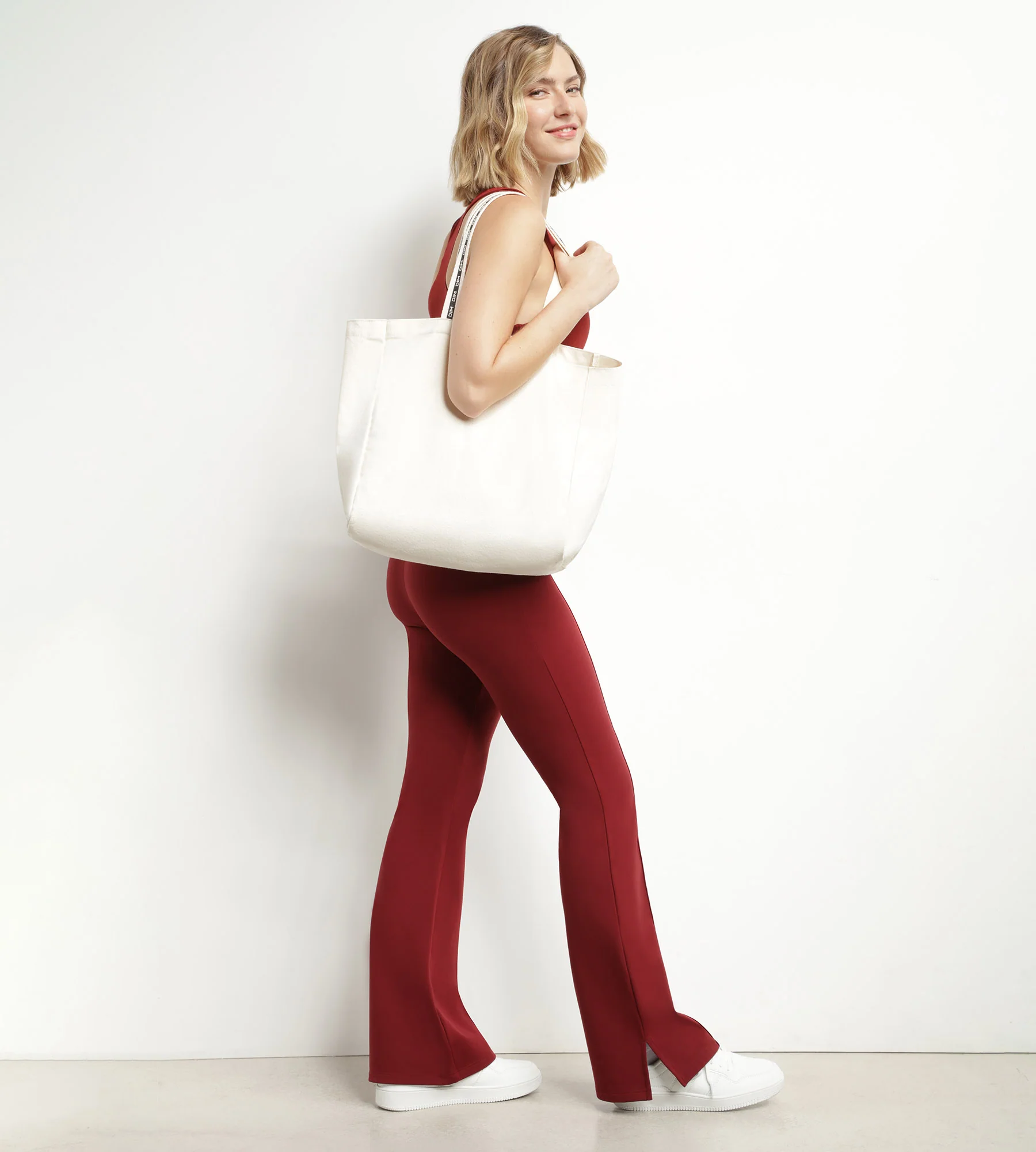 Bolso de tela de algodón beige Dim Move - Imagen 2