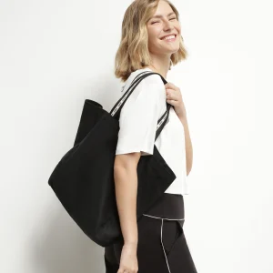 Bolso de lona de algodón negro Dim Move