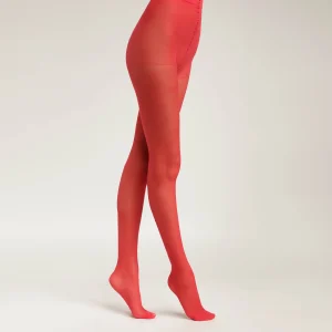 Pantis rojas transparentes para mujer con línea de contraste Dim Style