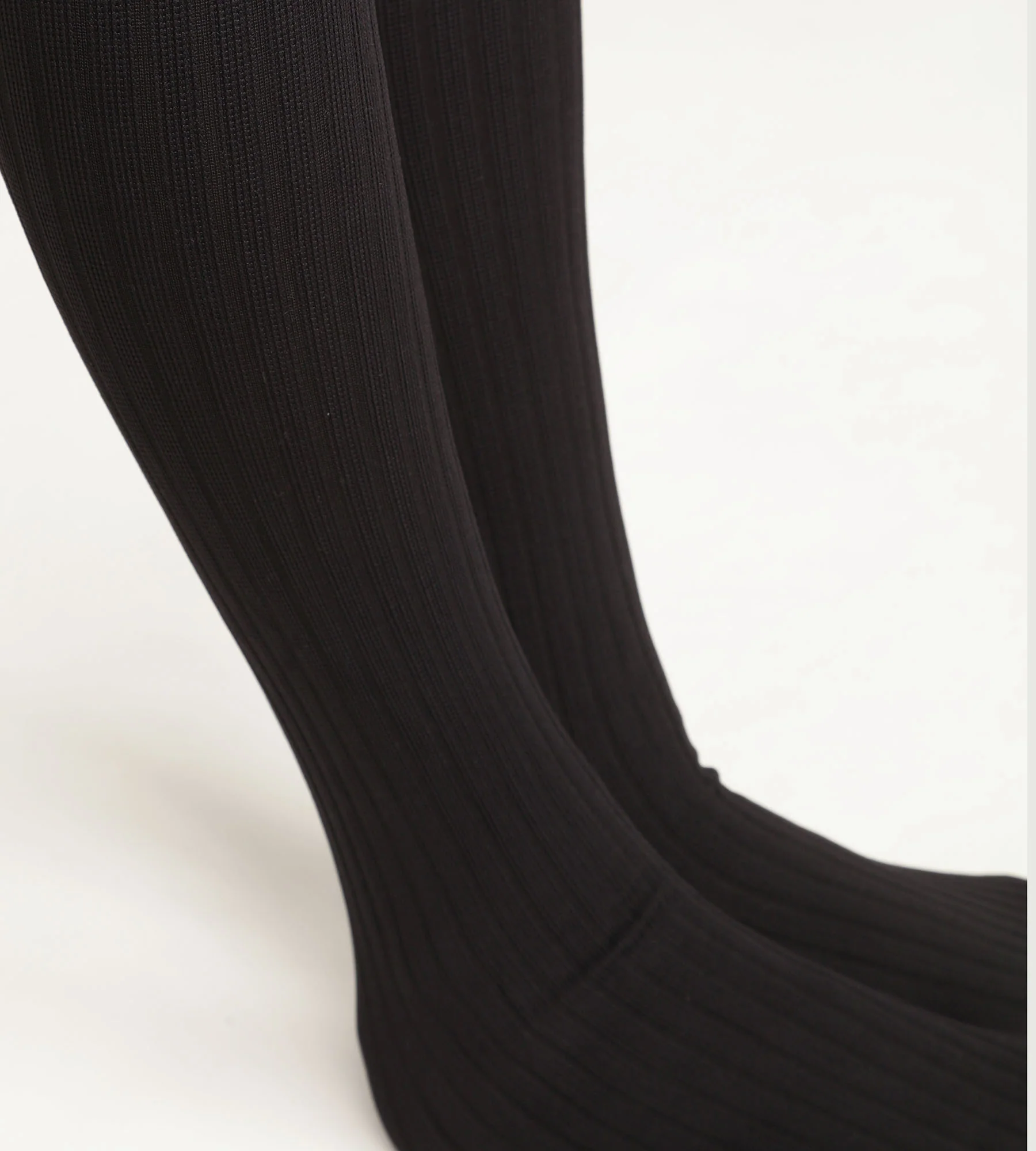 medias de mujer en gasa opaco efecto canalé Negro Dim Style - Imagen 2