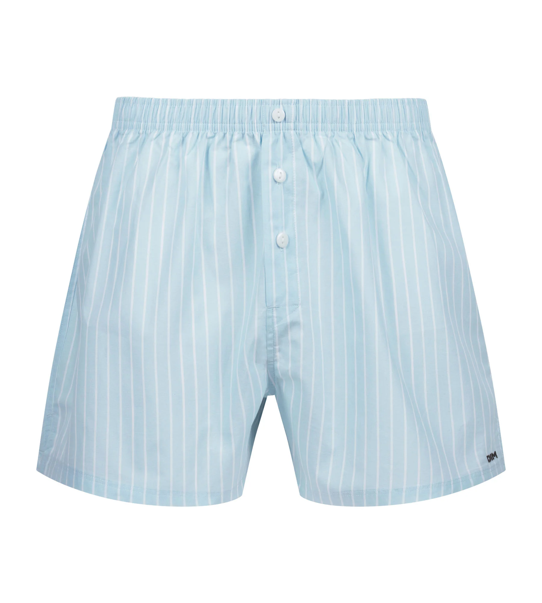 Pantalón corto de pijama unisex de algodón a rayas azules - Imagen 7