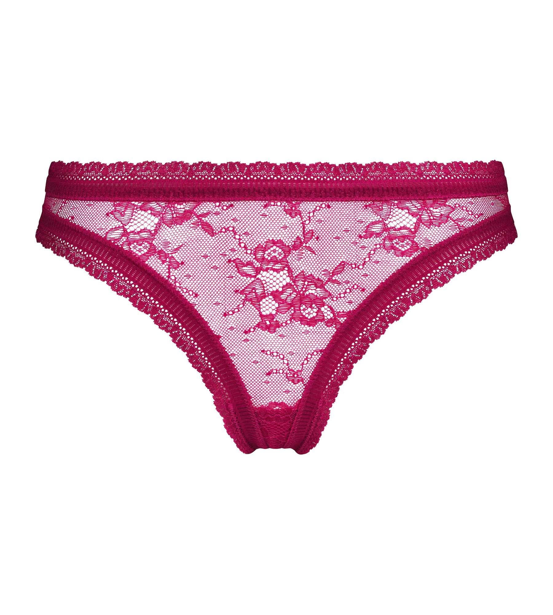 Tanga de encaje floral fucsia Dim Romance - Imagen 5