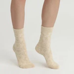 Calcetines Mujer Crema Floral Dim Fashion