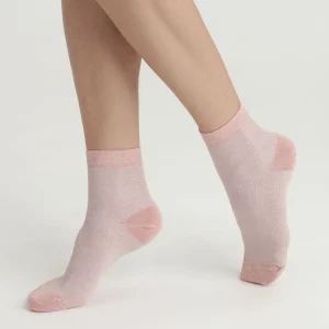 Calcetines de mujer de Lurex rosa y plata Dim Mode