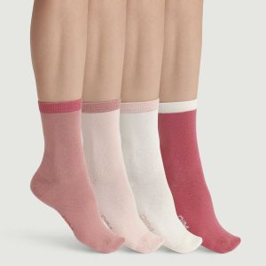 Pack de 4 pares de calcetines rosas de mujer EcoDim Mode