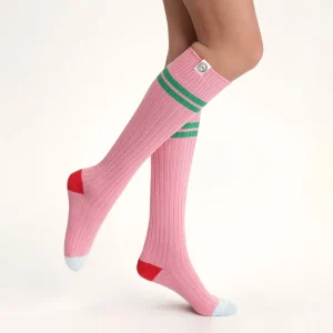 Calcetines altos de mujer colorblock Pink Dim x Inès de La Fressange