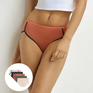 Pack de 5 calzoncillos boxer de mujer Beige Topo Caqui Dim x Inès de La Fressange