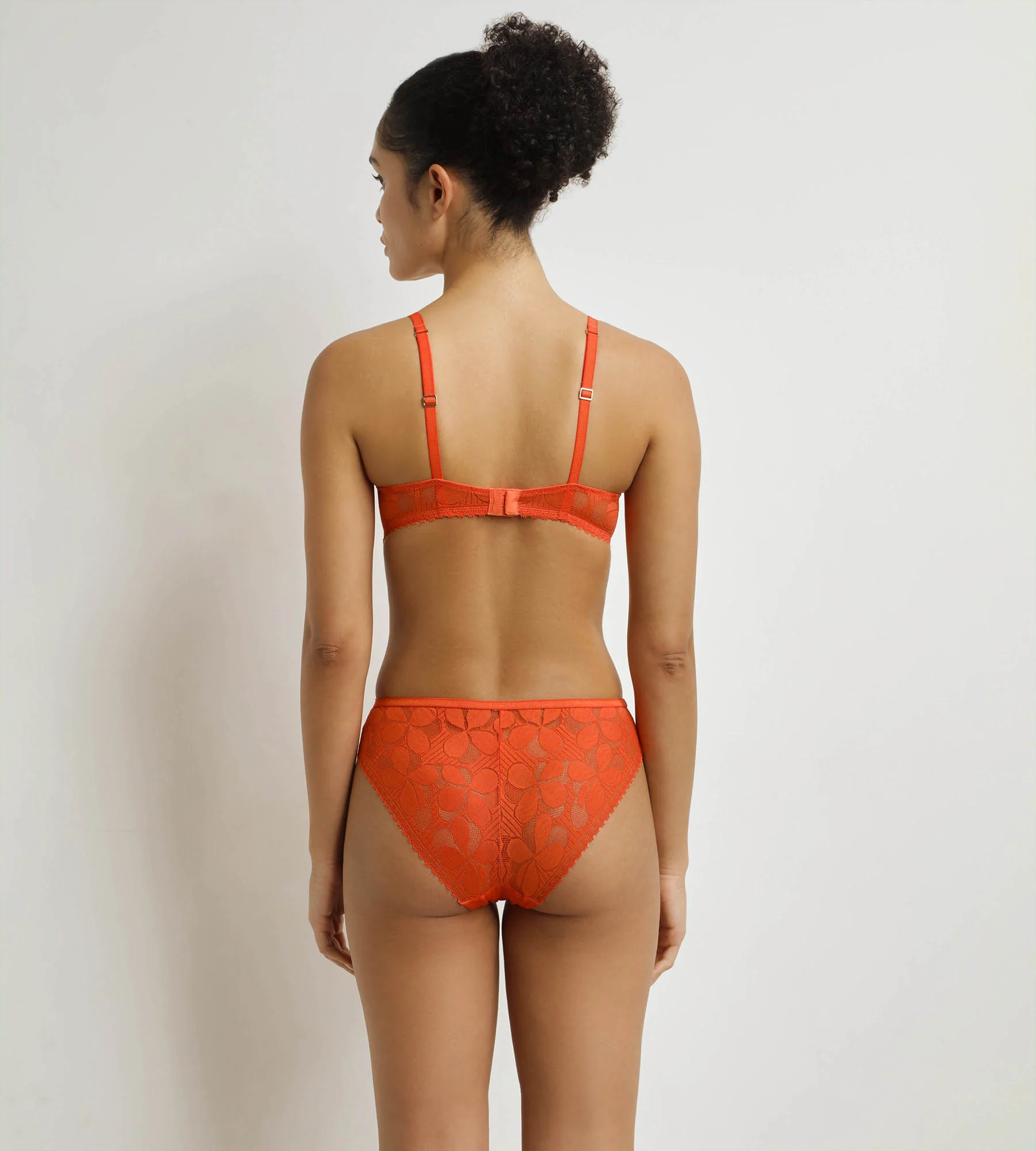 Sujetador cesta con aros Art Flowers naranja - Imagen 5