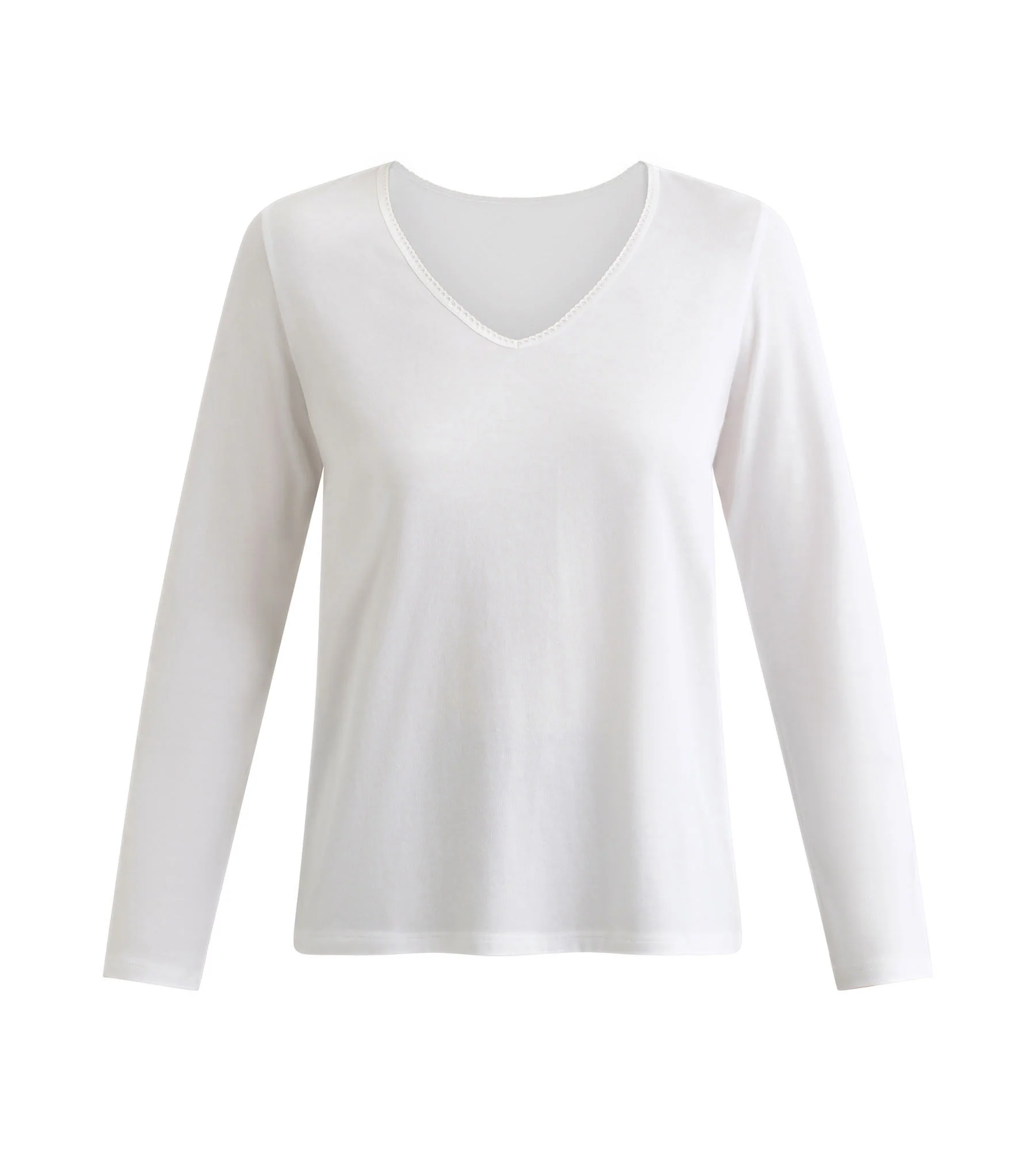 Camiseta de mujer de manga larga de algodón Blanco Dim Thermal - Imagen 3