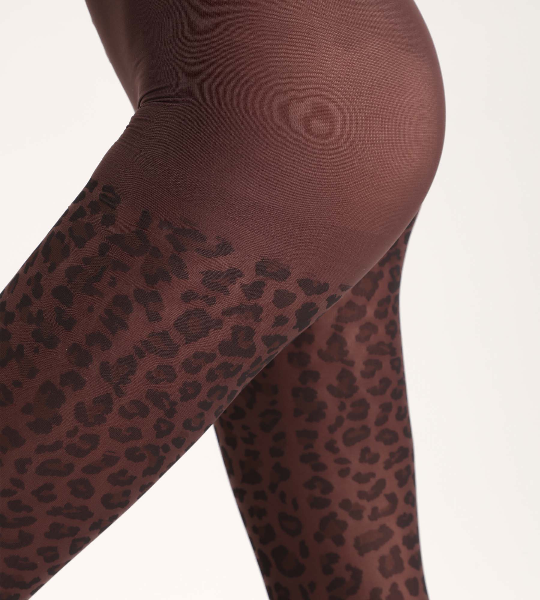 Pantis marrones con estampado de leopardo Dim Style