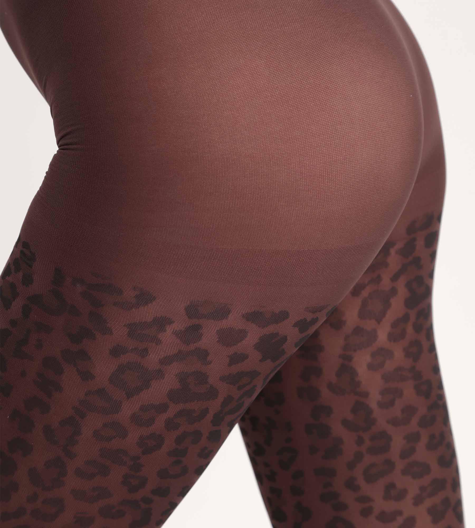 Pantis marrones con estampado de leopardo Dim Style - Imagen 3