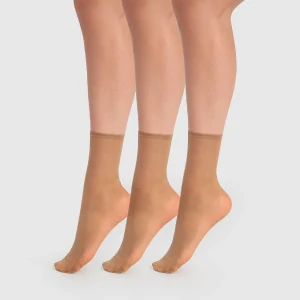 Pack de 3 calcetines cortos transparentes Canela Beauty Resist 20D